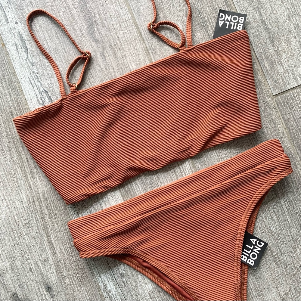 Billabong Rust Ribbed Bikini Set - Picture 5 of 10
